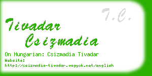 tivadar csizmadia business card